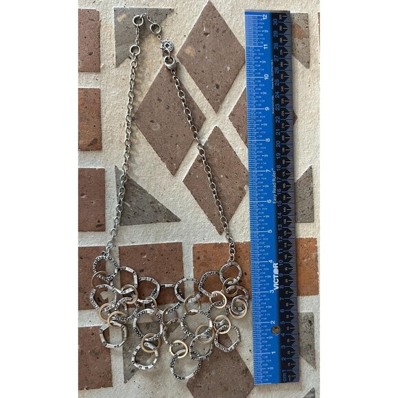 Vintage Karma Bella Mixed Metal Interlocking Circles Necklace - Elegant Two-Tone - Picture 7 of 10